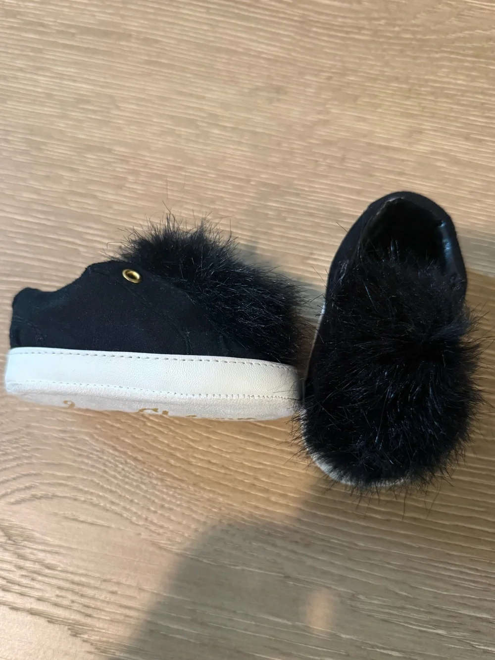 Sam Edelman Black Baby Sneakers with Poof, 6 Months